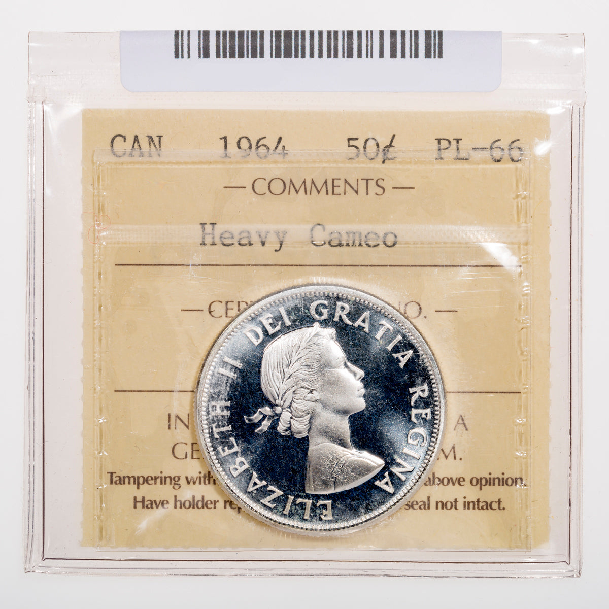 50 Cent 1964 ICCS PL-66 Heavy Cameo