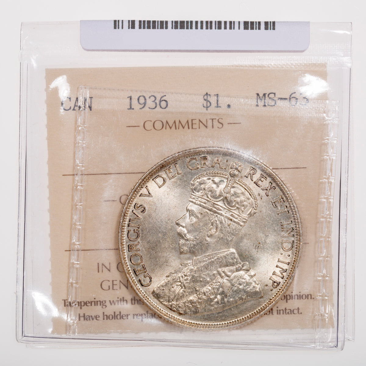 $1 1936 ICCS MS-63