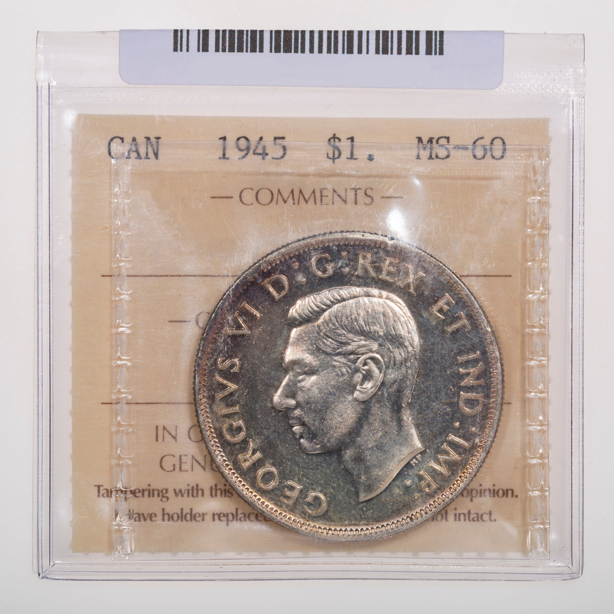 $1 1945 ICCS MS-60