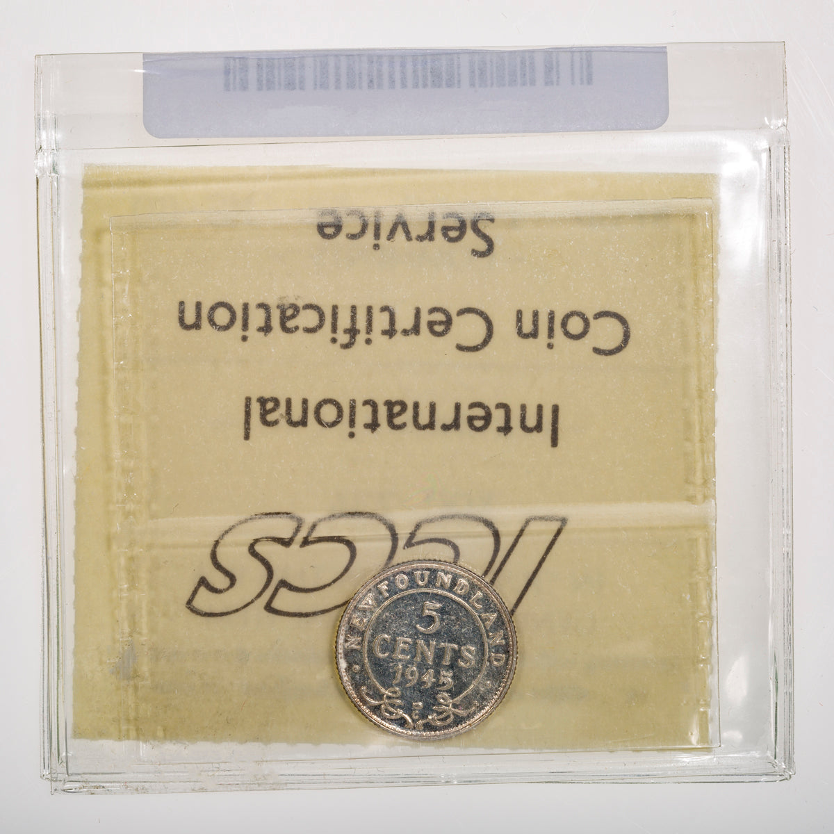 NFLD 5 Cent 1945C ICCS MS-60