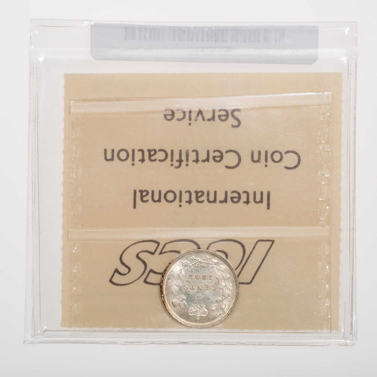 5 Cent 1893 Repunched 8 ICCS MS-64