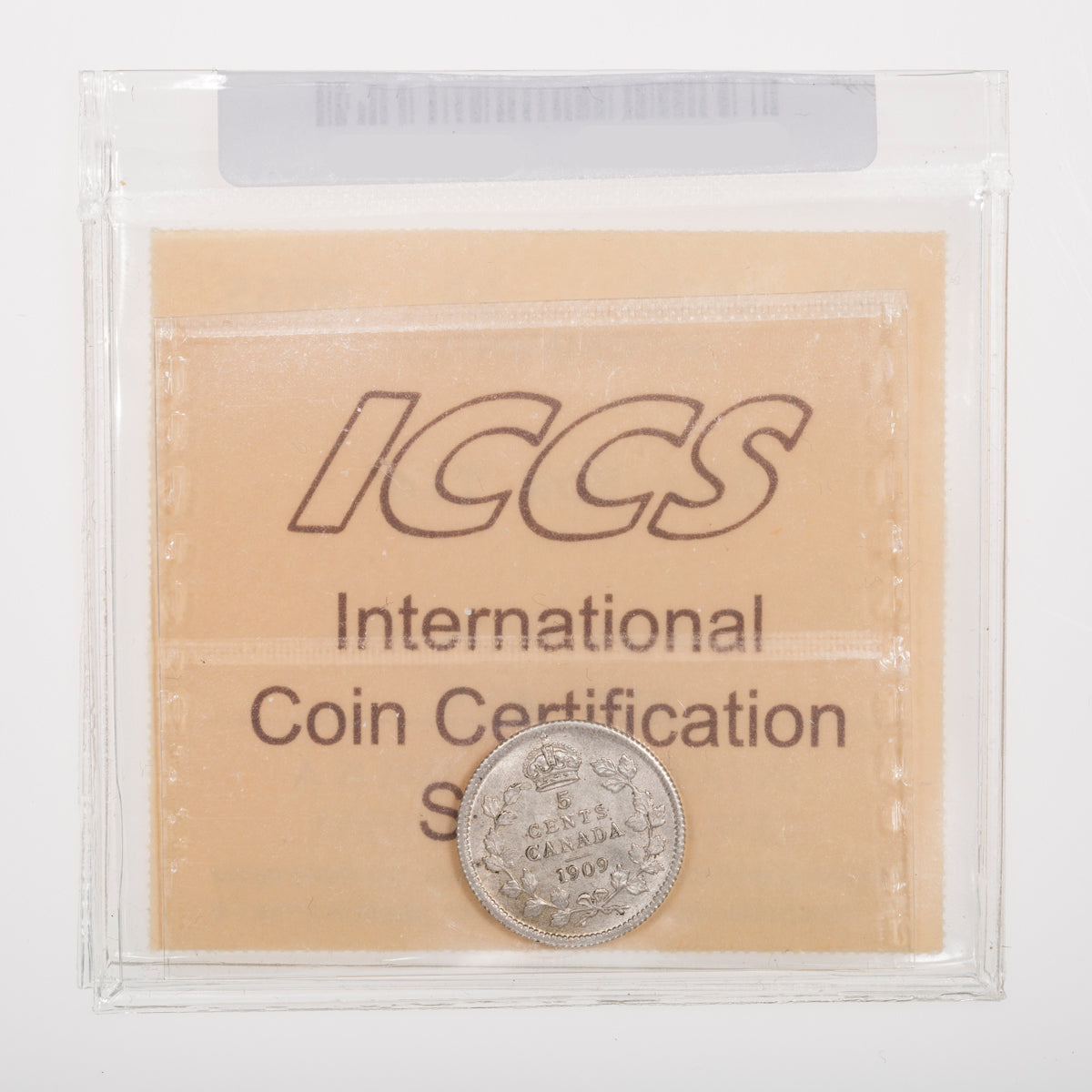 5 Cent 1909 Round Leaves Bow Tie ICCS MS-65
