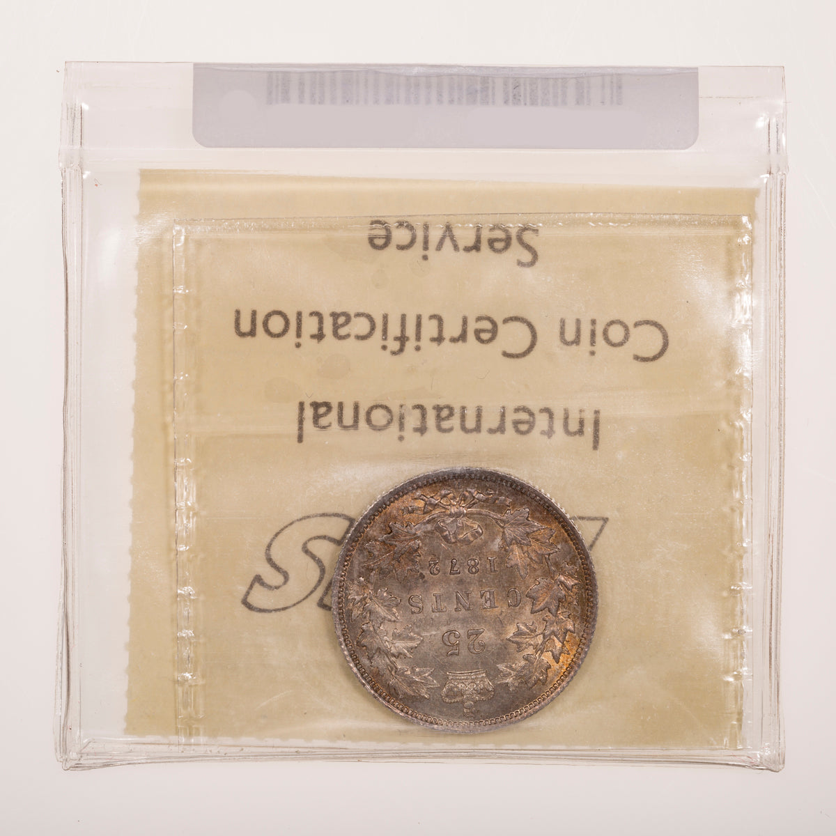 25 Cent 1872H Obverse 2 ICCS MS-62