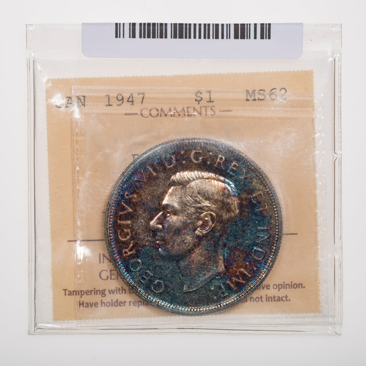$1 1947 Blunt 7 ICCS MS-62