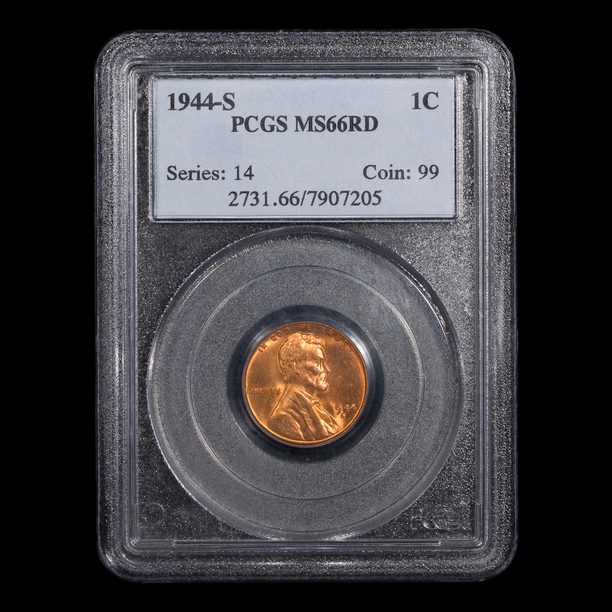 US 1 Cent Wheat 1944S PCGS MS-66 Red
