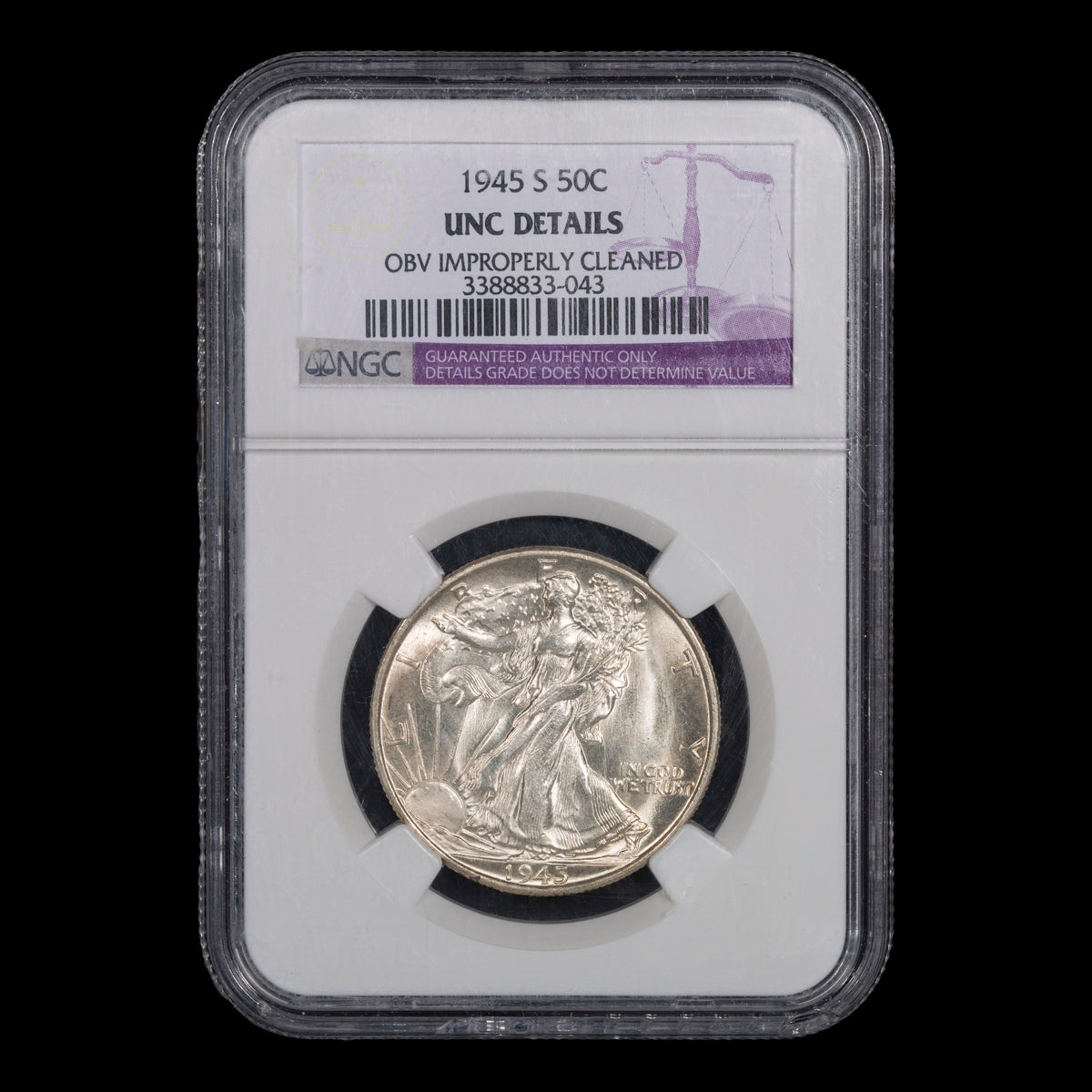 US 50 Cent Walking 1945S NGC MS-60