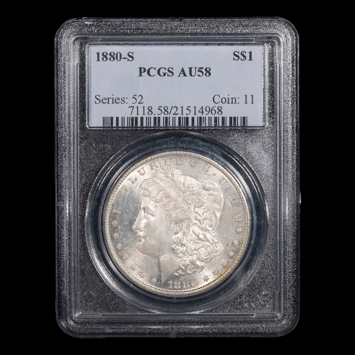 US $1 Morgan 1880S ICCS AU-58