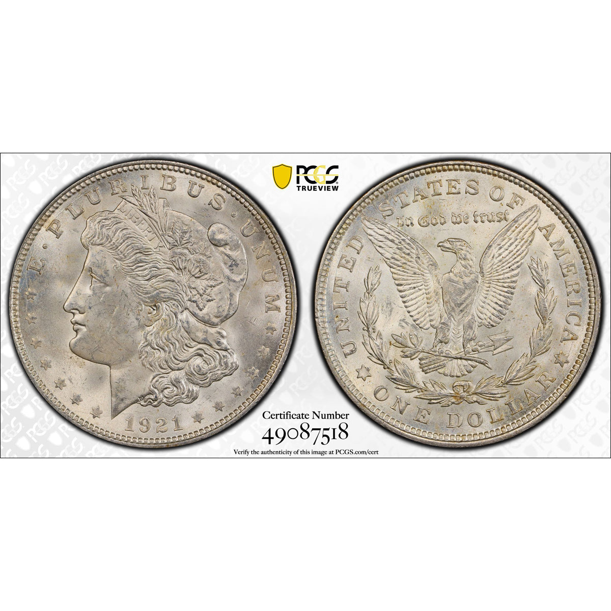 US $1 Morgan 1921 PCGS MS-63