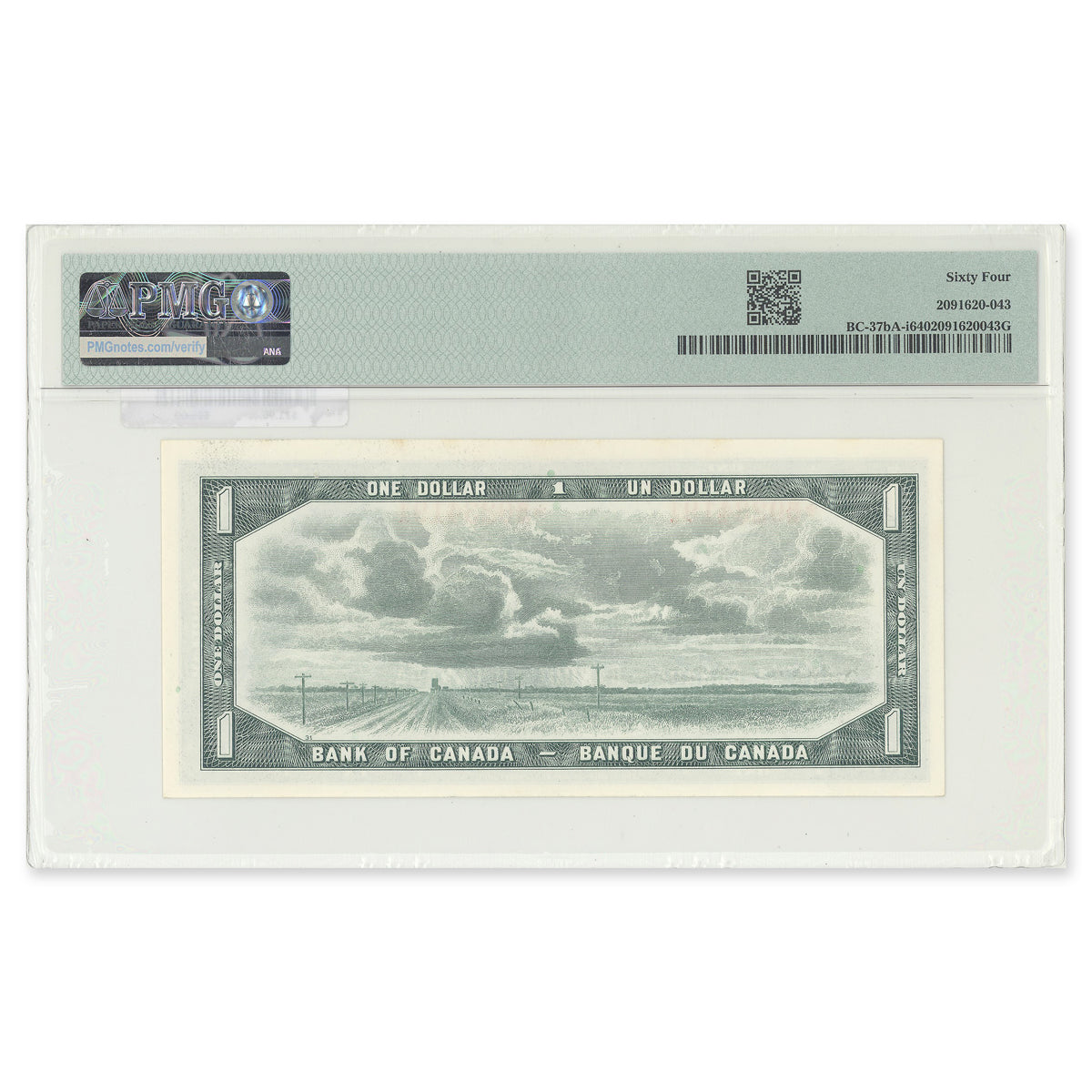 $1 1954 Modified Series BC-37bA-i Replacement Beattie-Rasminsky Prefix *B/M PMG CUNC-64