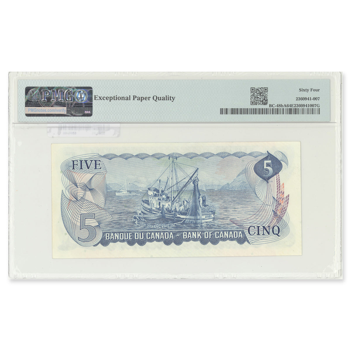 $5 1972 BC-48bA Replacement Lawson-Bouey Prefix *SW PMG CUNC-64 EPQ
