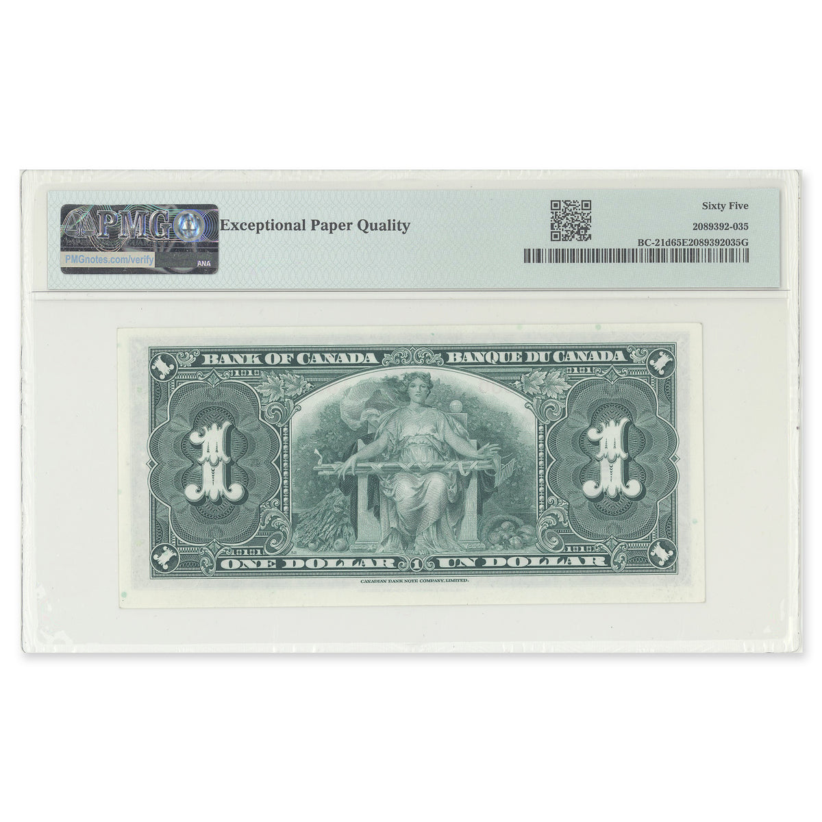 $1 1937 BC-21d Coyne-Towers Prefix T/M PMG GUNC-65 EPQ