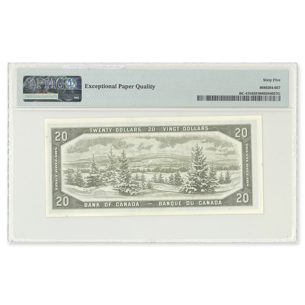 $20 1954 Modified Series BC-41b Beattie-Rasminsky Prefix E/W PMG GUNC-65 EPQ