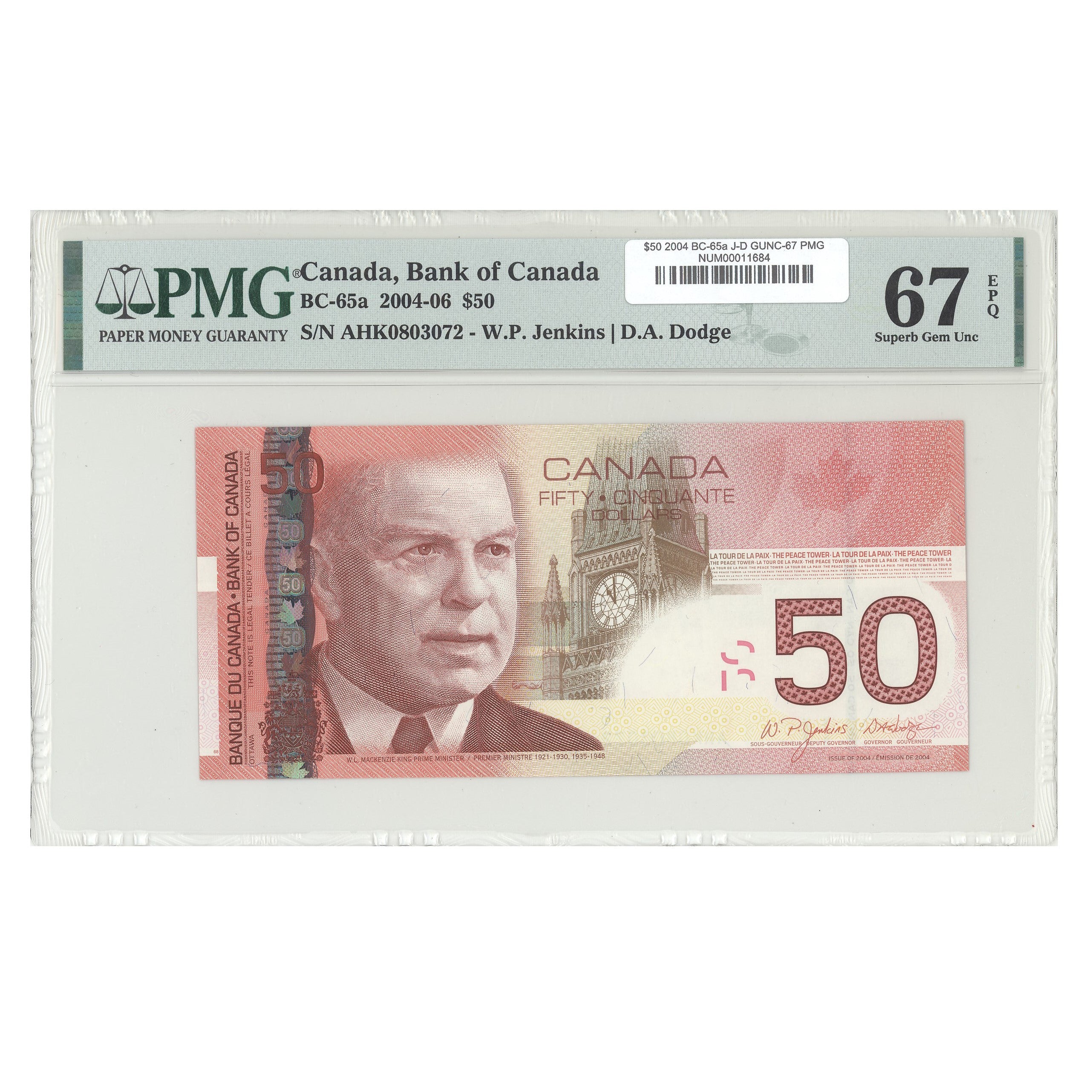 $50 2004 BC-65a Jenkins-Dodge Prefix AHK PMG GUNC-67 EPQ