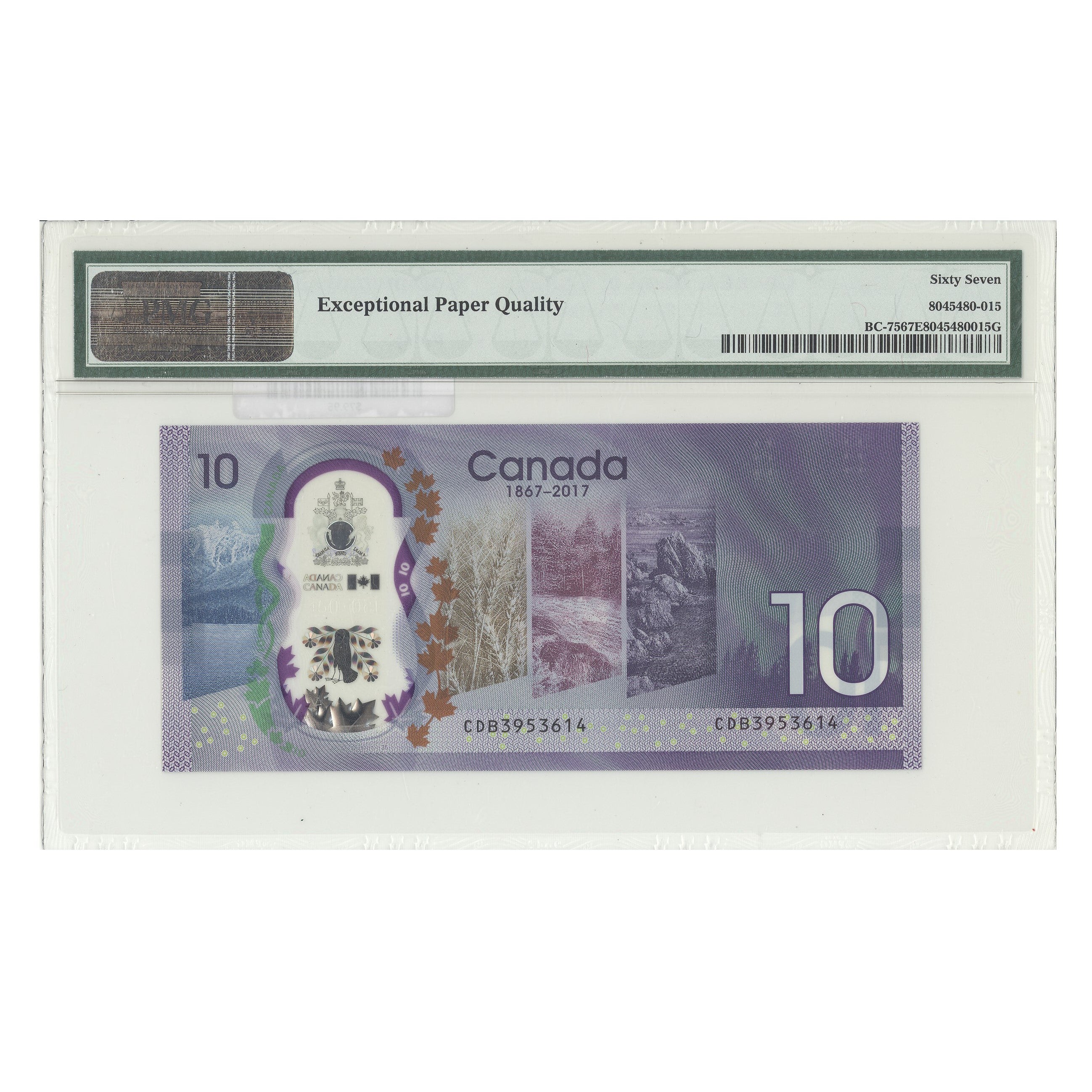 $10 2017 BC-75 Wilkins-Poloz Prefix CDB PMG GUNC-67 EPQ