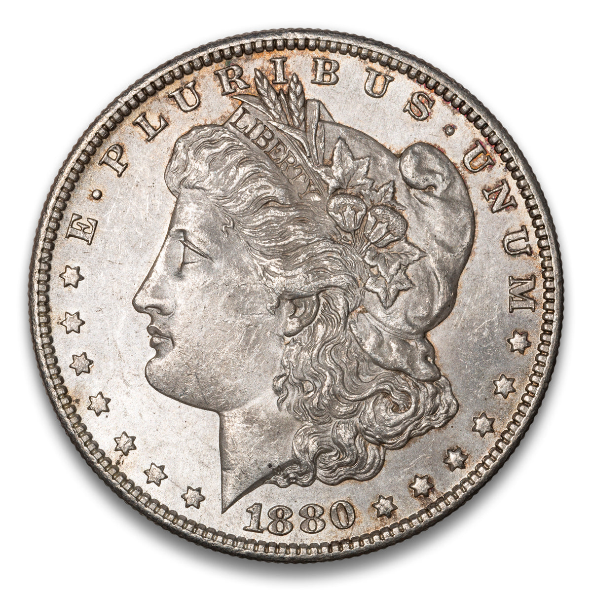 US $1 Morgan 1880S HOT 50 VAM 11 0/9 AU-55