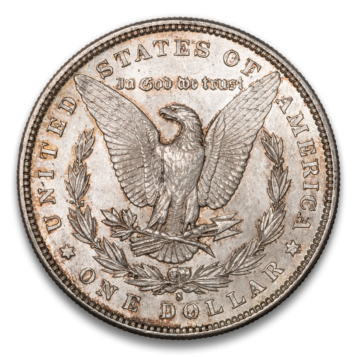 US $1 Morgan 1880S HOT 50 VAM 11 0/9 AU-55