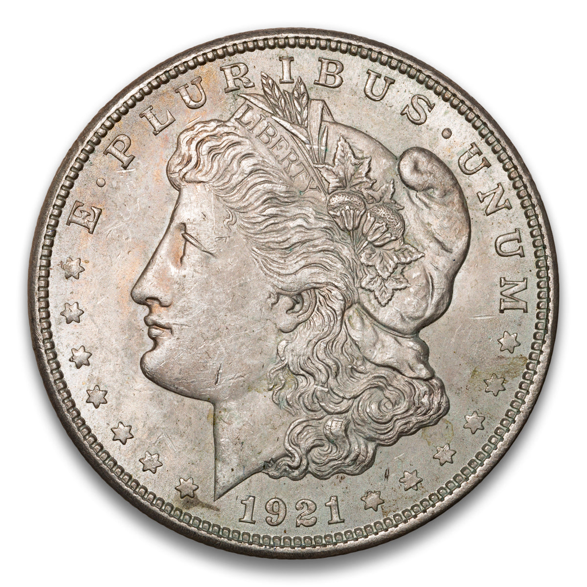 US $1 Morgan 1921 TOP 100 VAM 28 Wide Reeds AU-58