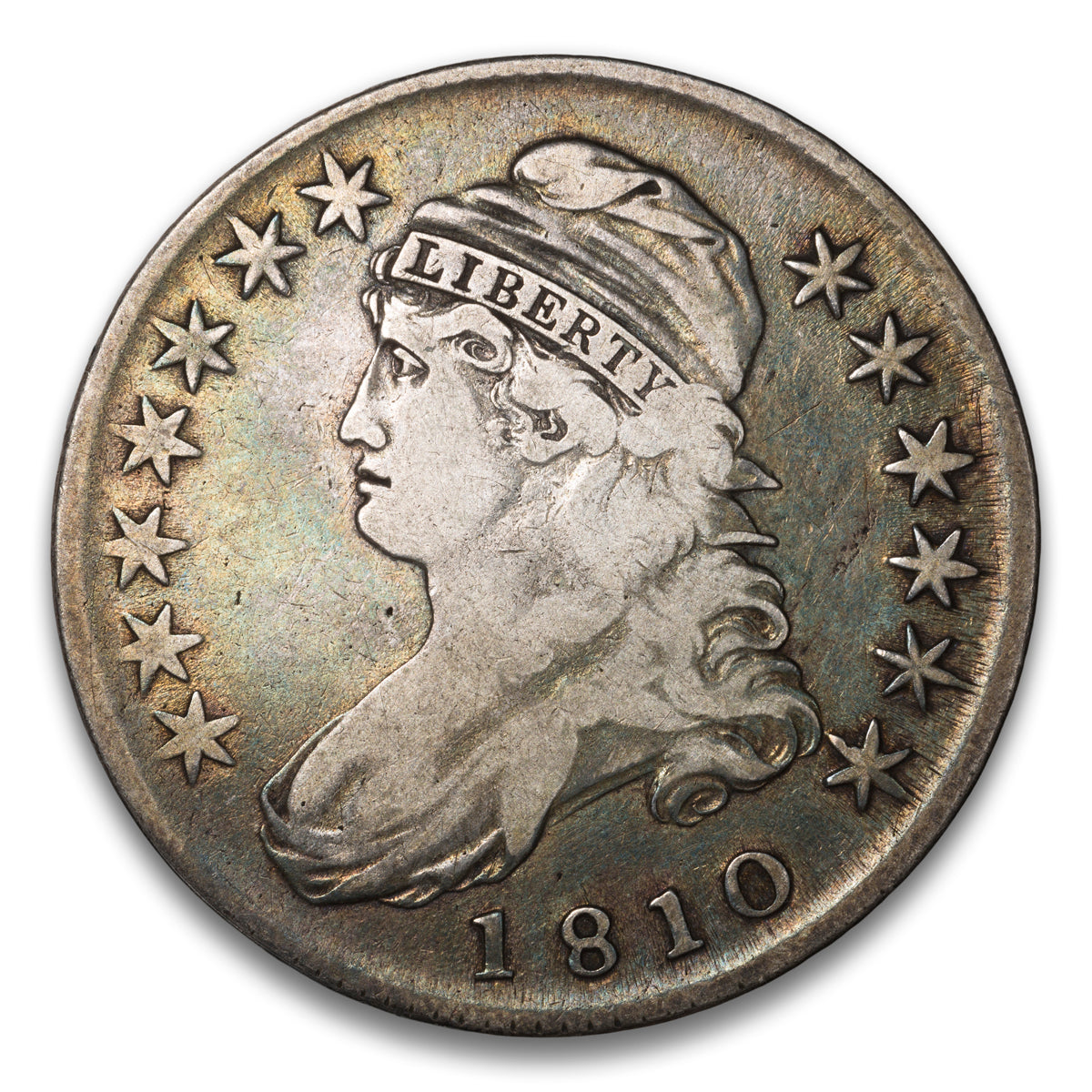 US 50 Cent Capped Bust Lettered Edge 1810 O-105 Non-Certified VF-20