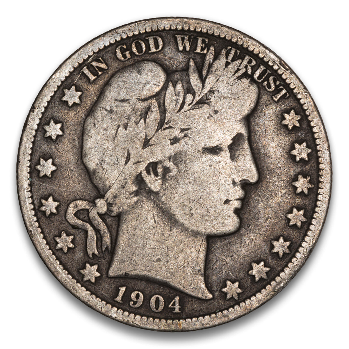 US 50 Cent Barber 1904O VG-10