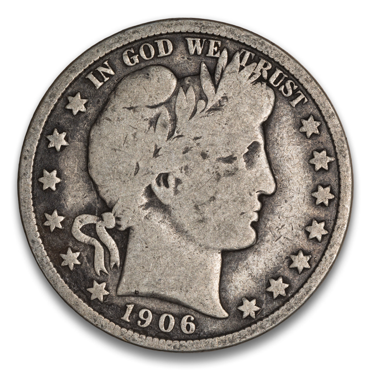 US 50 Cent Barber 1906D VG-8