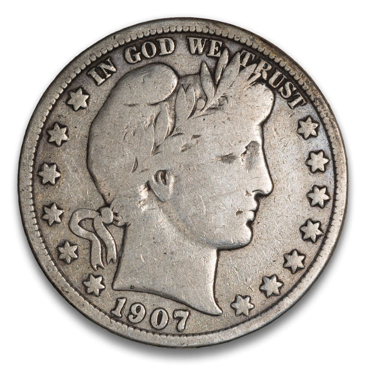 US 50 Cent Barber 1907D VG-8