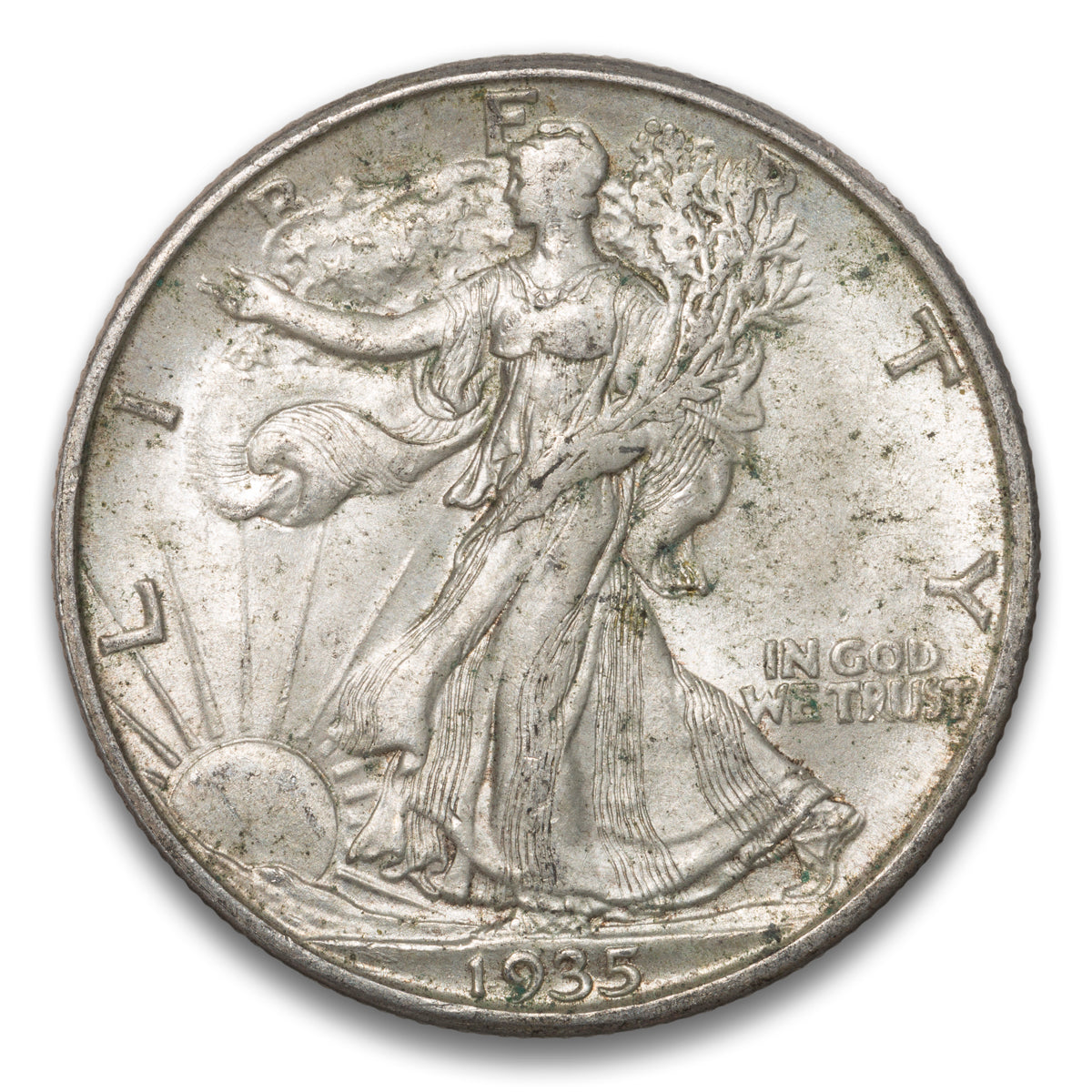 US 50 Cent Walking 1935D AU-53