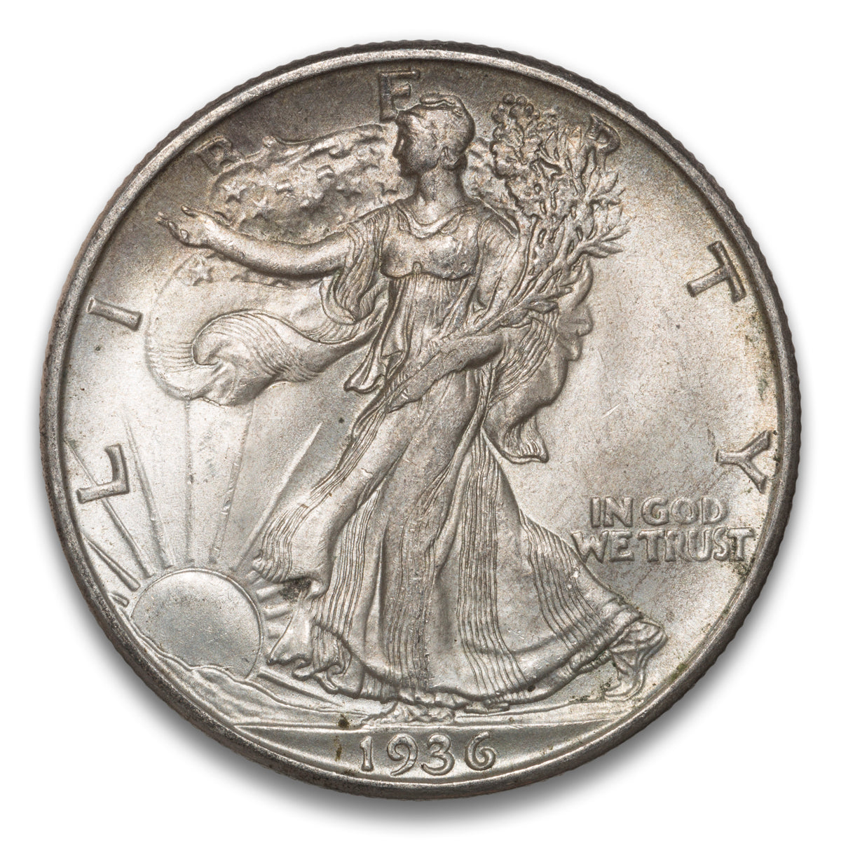 US 50 Cent Walking 1936D AU-55