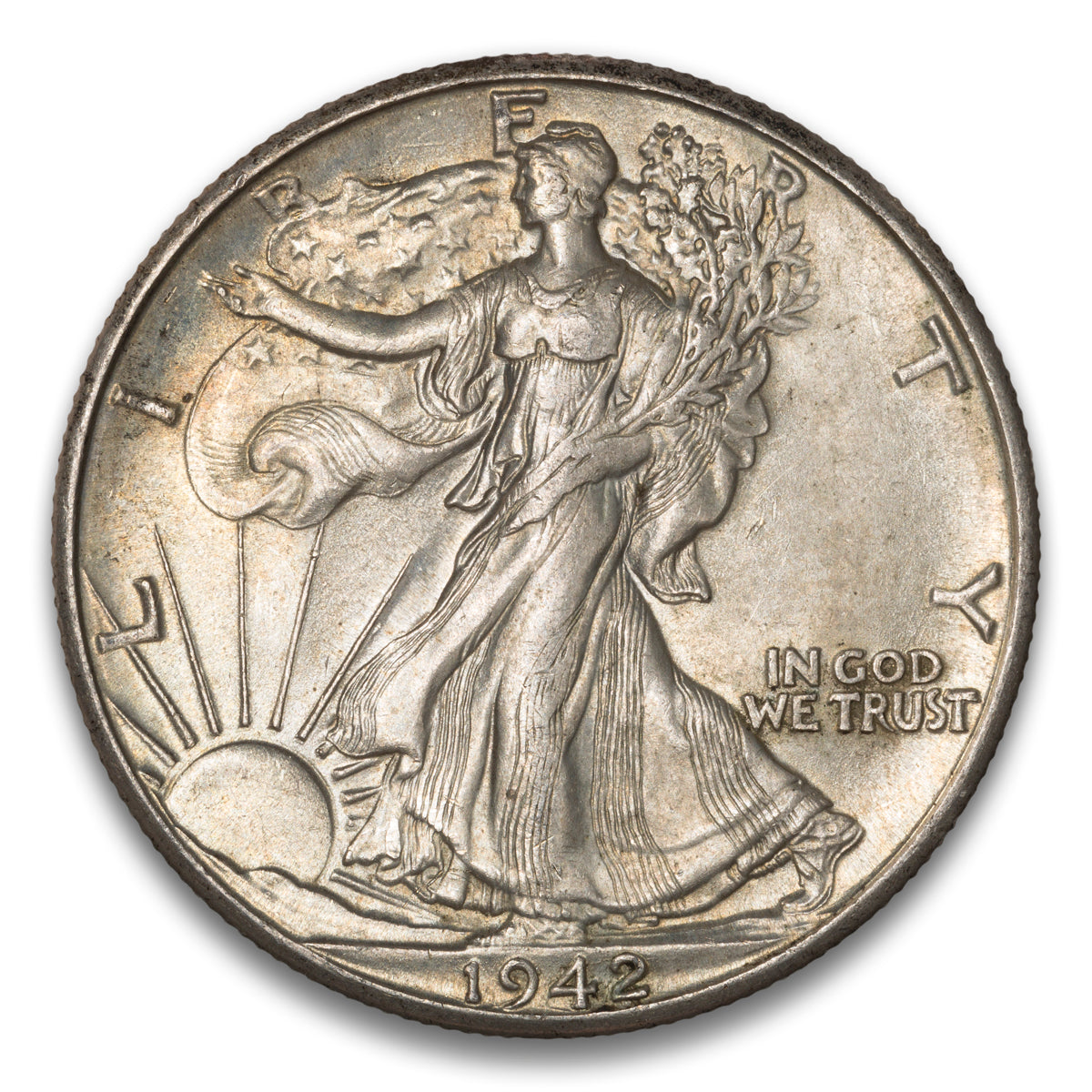 US 50 Cent Walking 1942D AU-55
