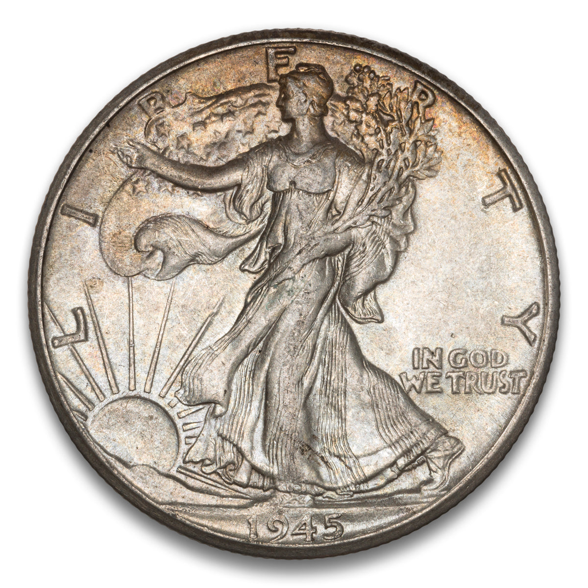 US 50 Cent Walking 1945D AU-58