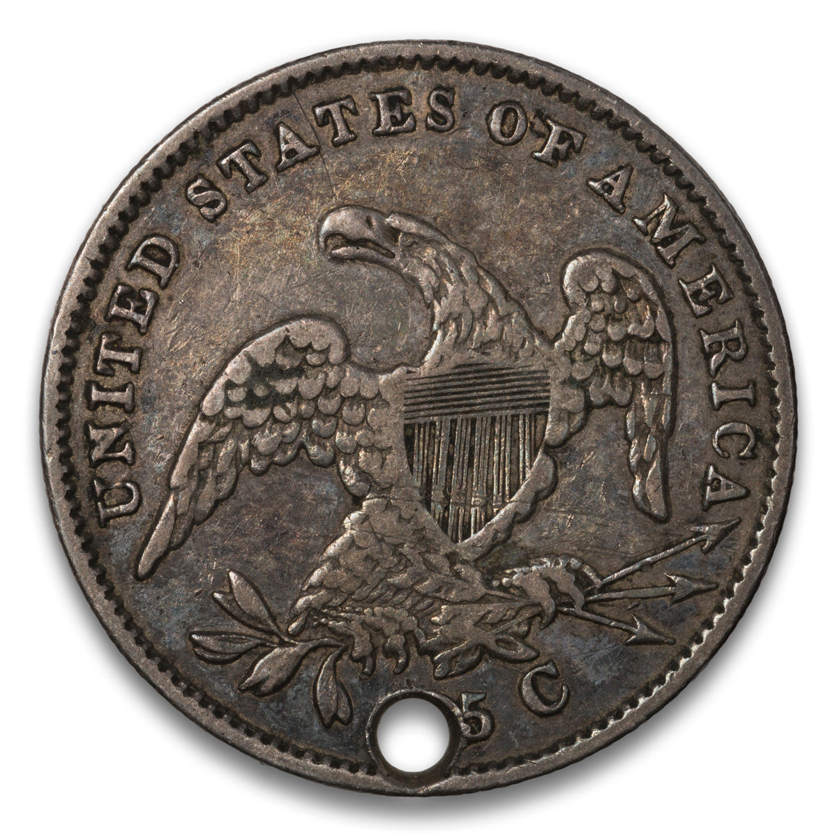 US 25 Cent Capped Bust Small Size 1835 B-7 VF-25
