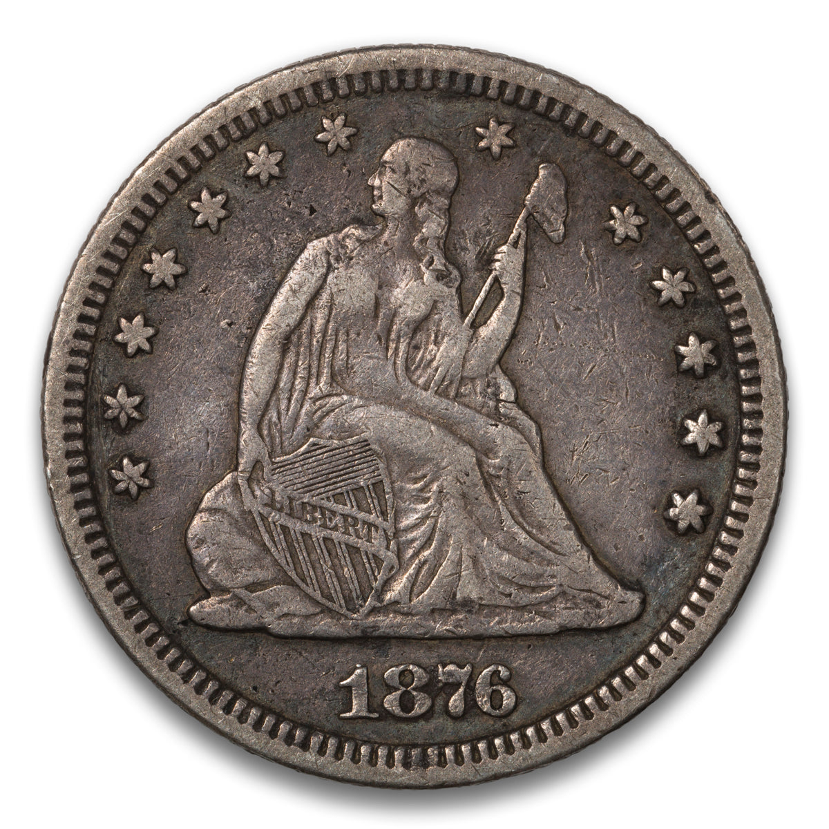 US 25 Cent Seated With Motto 1876 VF-25