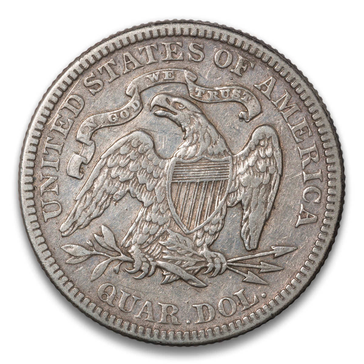 US 25 Cent Seated With Motto 1877 B-5F VF-30