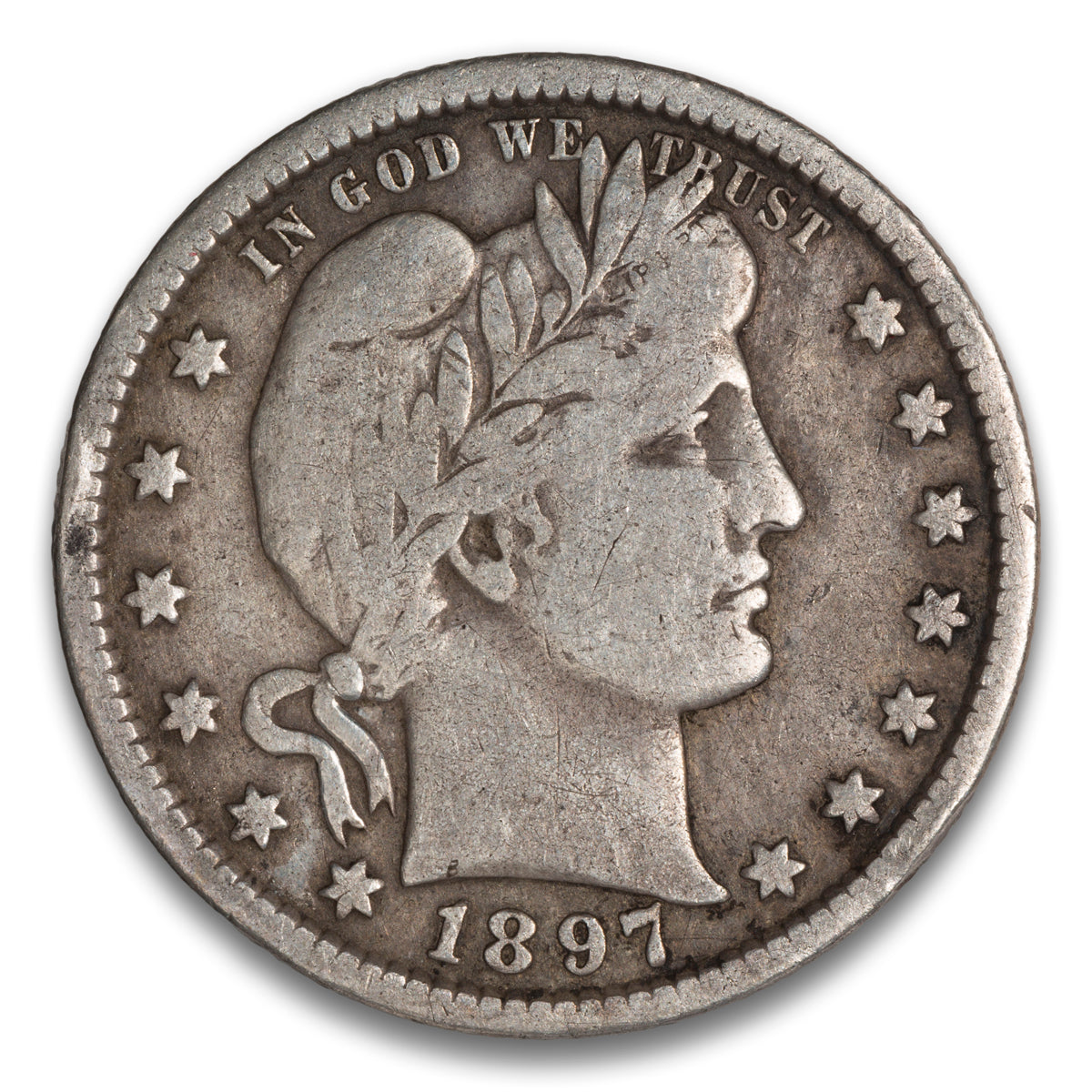 US 25 Cent Barber 1897 F-12