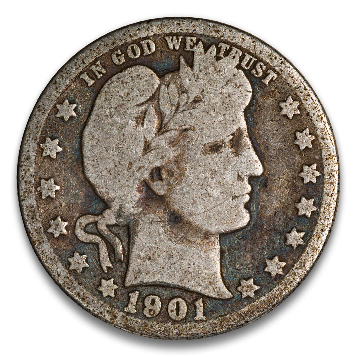 US 25 Cent Barber 1901 VG-8