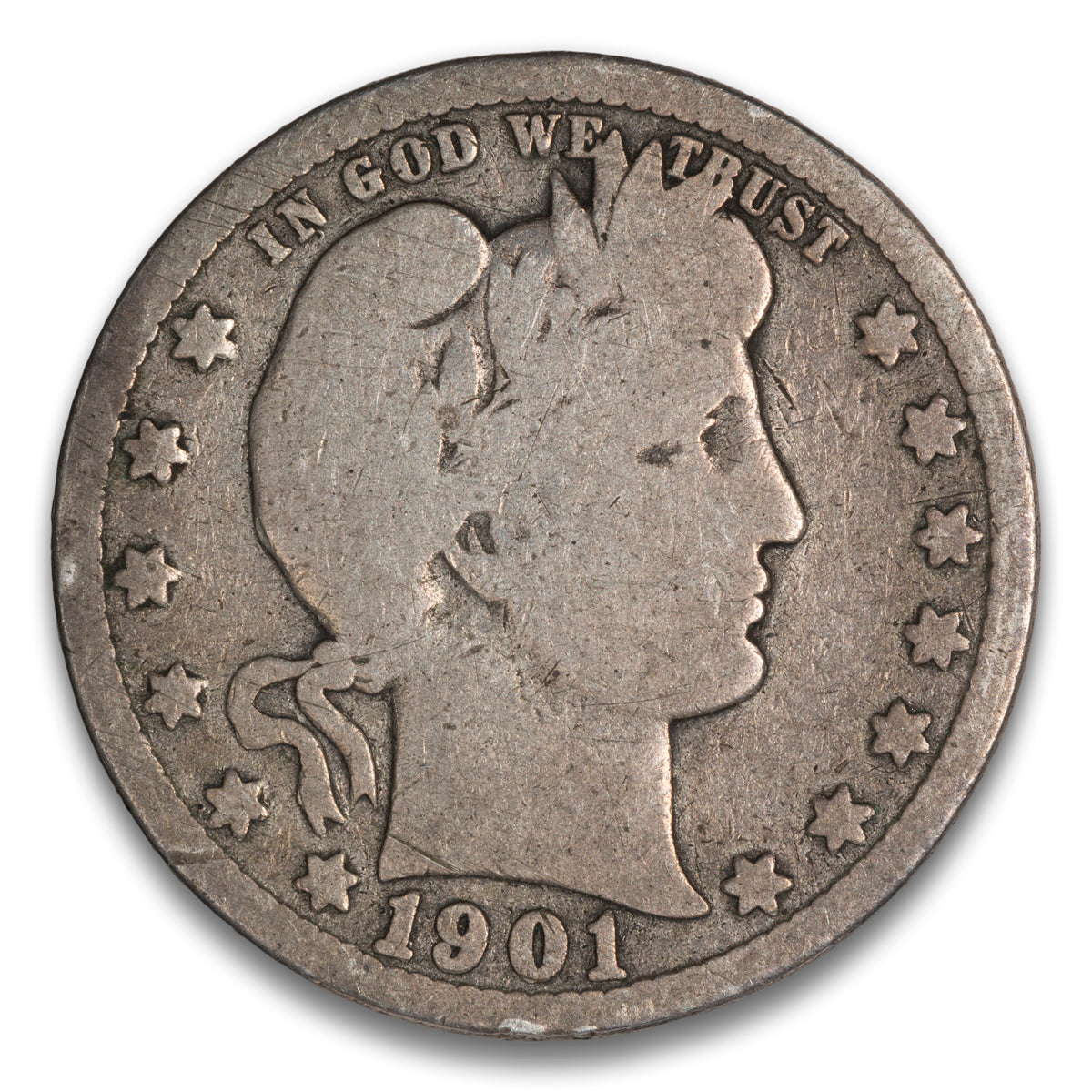 US 25 Cent Barber 1901 G-6