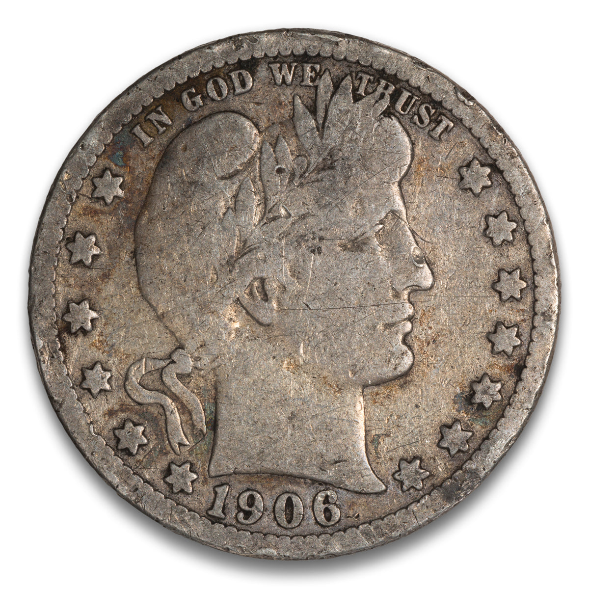 US 25 Cent Barber 1906D VG-10