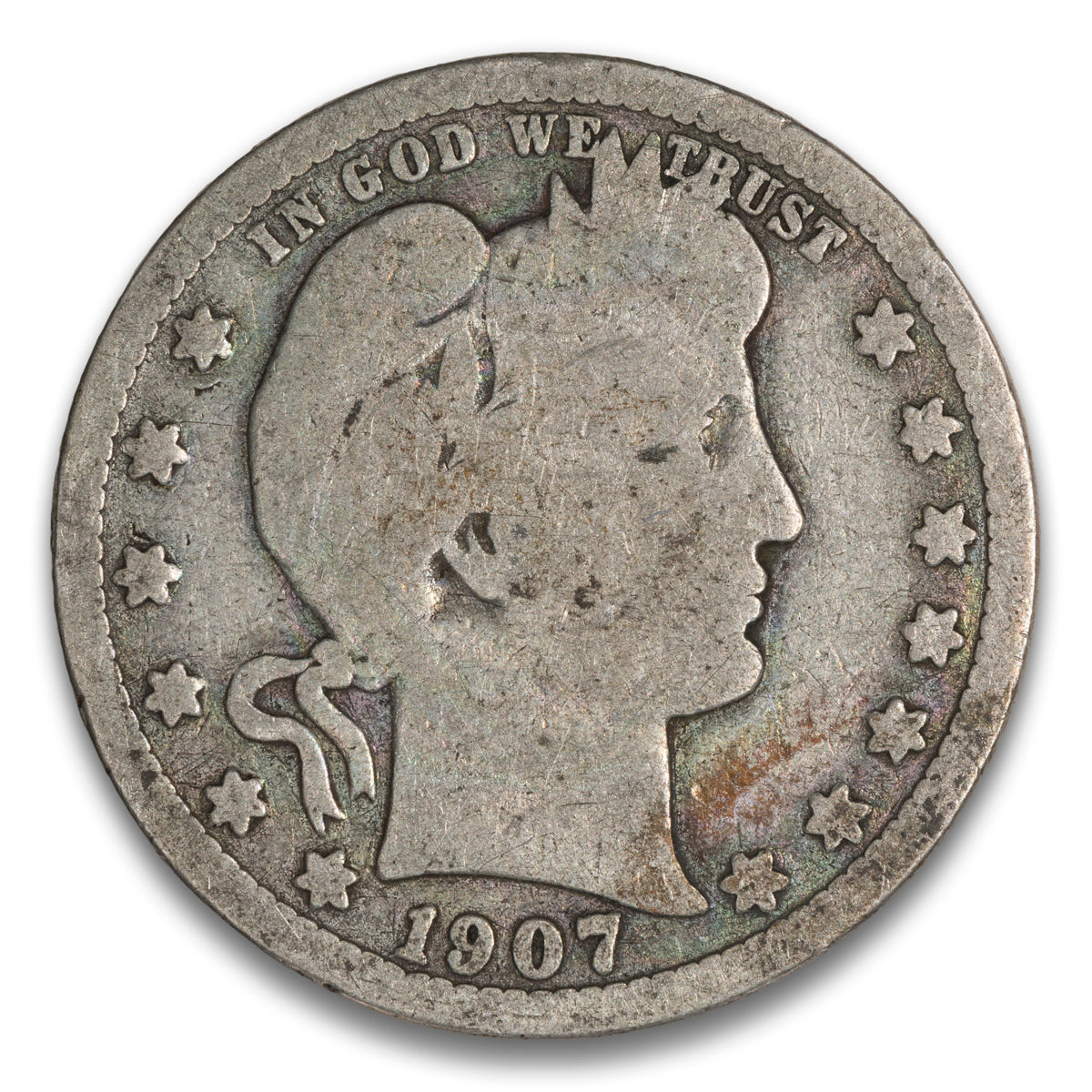 US 25 Cent Barber 1907D G-6