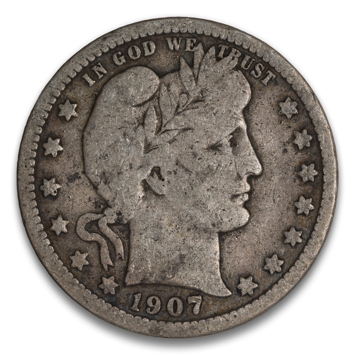 US 25 Cent Barber 1907O VG-8