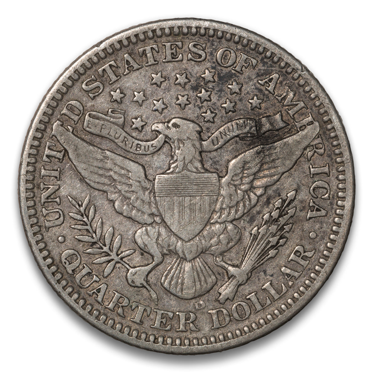 US 25 Cent Barber 1910D VF-20