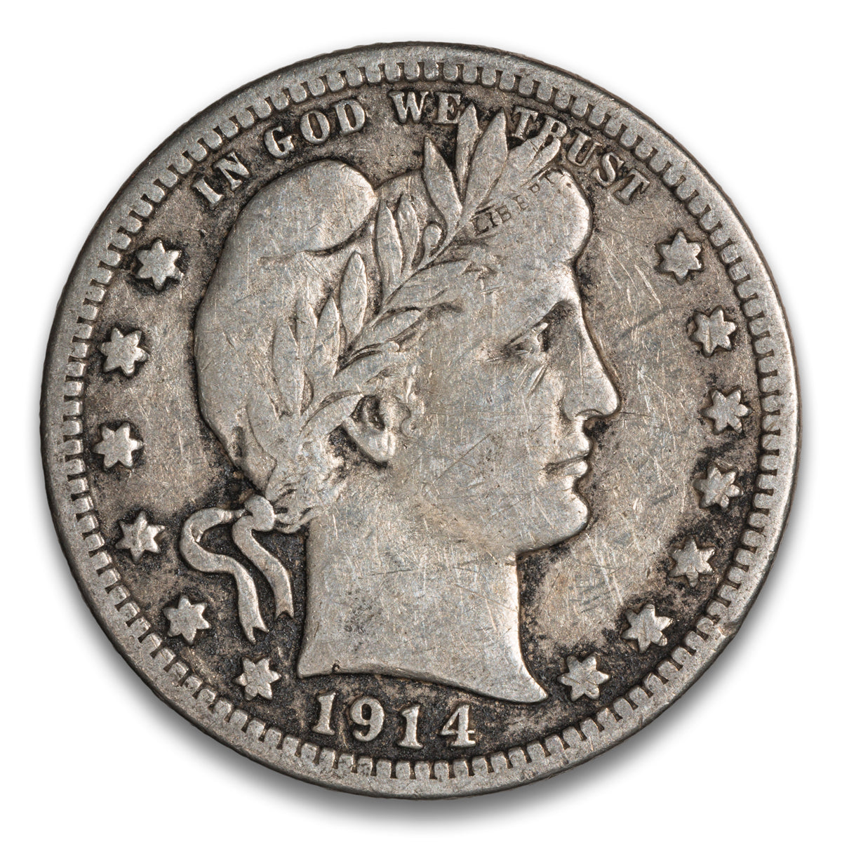 US 25 Cent Barber 1914 F-12