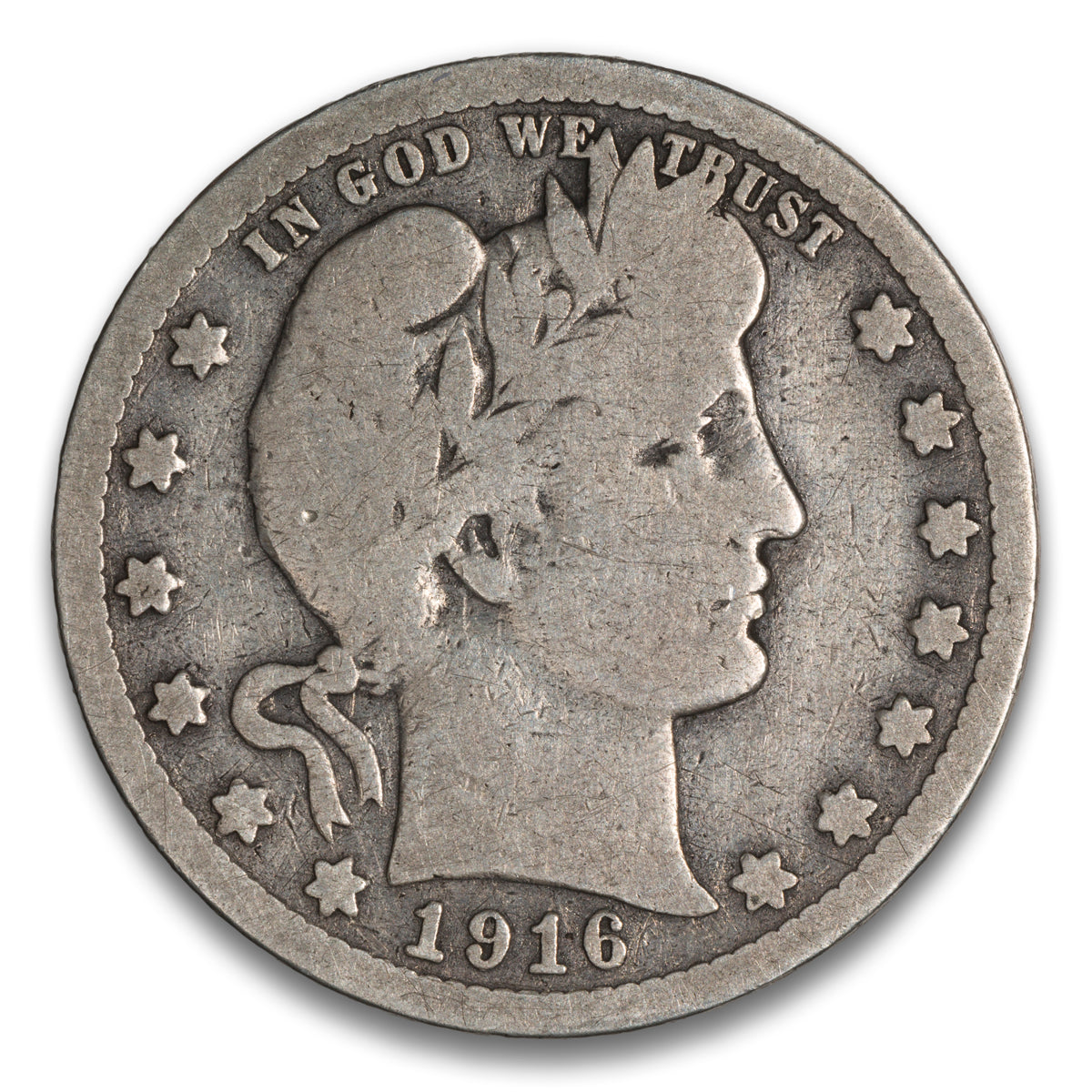US 25 Cent Barber 1916 VG-8