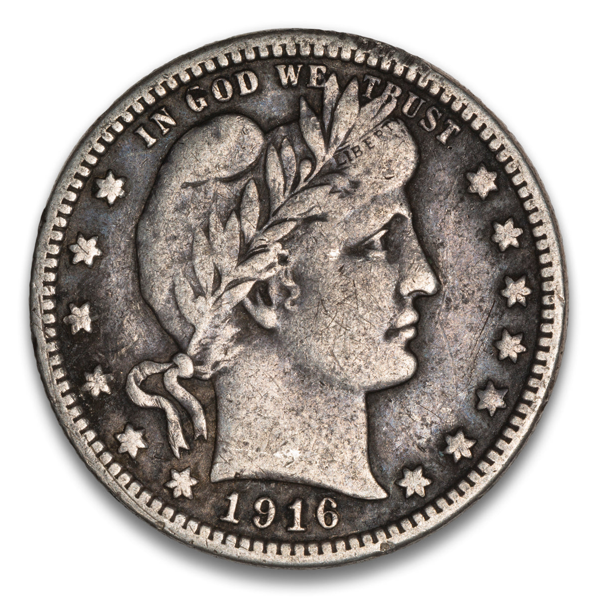 US 25 Cent Barber 1916D VF-20