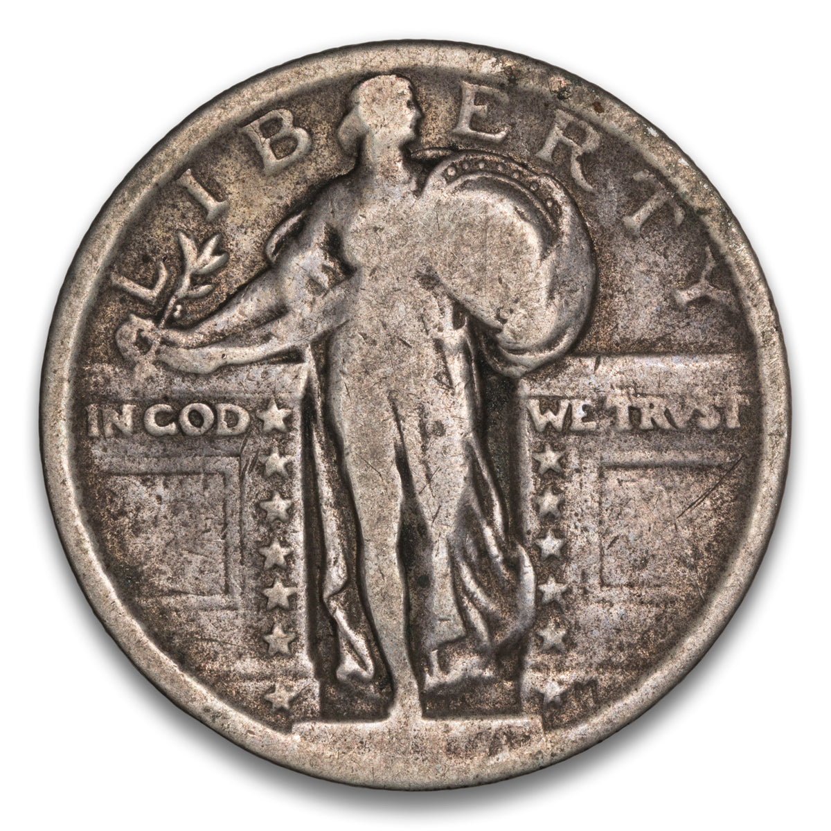 US 25 Cent Standing 1917 Variety 2 VG-8
