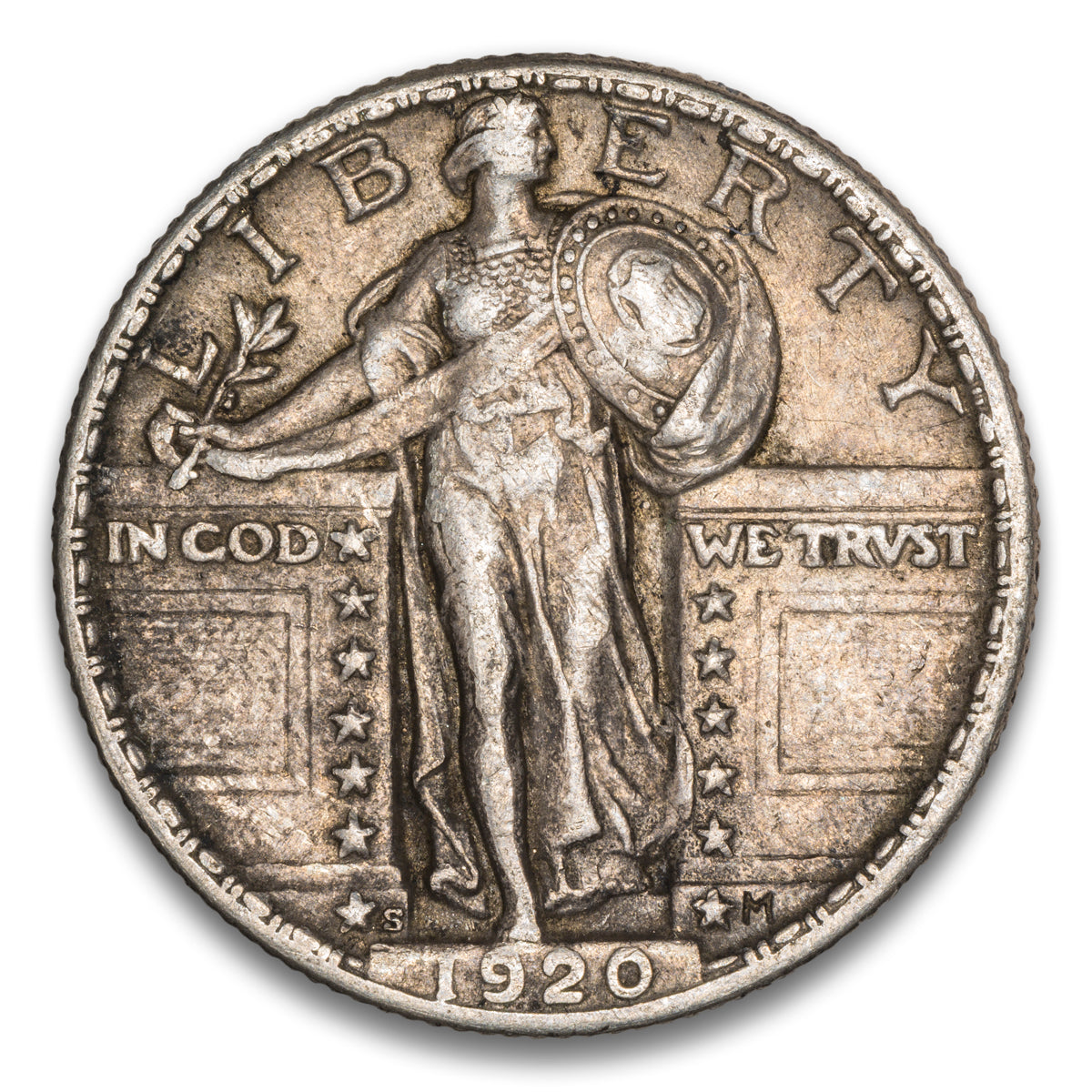 US 25 Cent Standing 1920S EF-40
