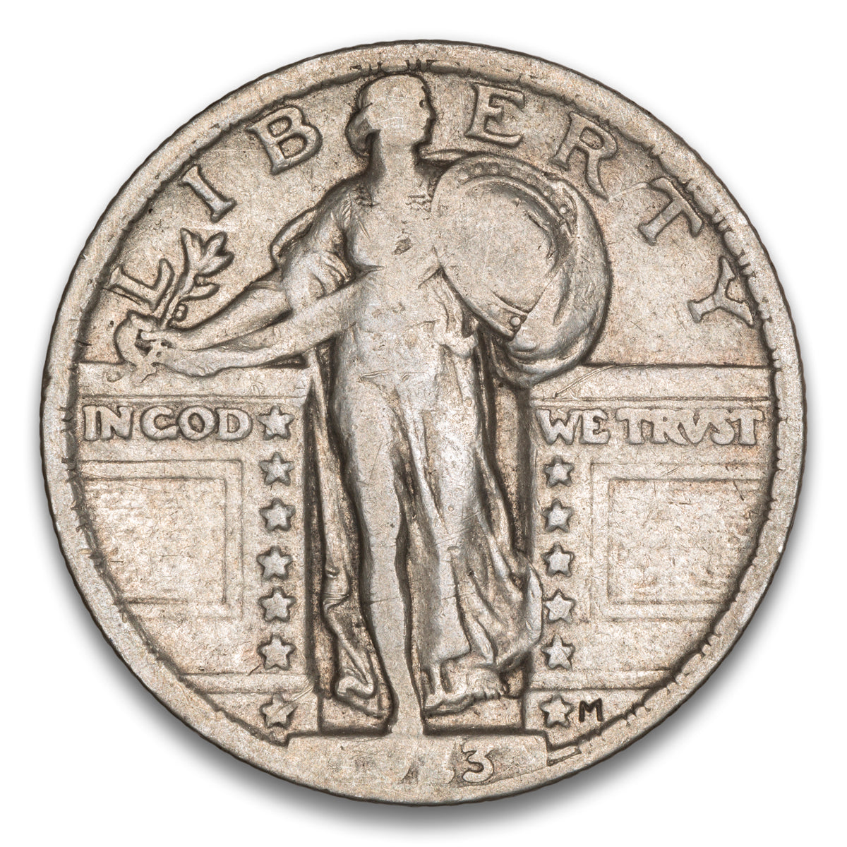 US 25 Cent Standing 1923 VG-10