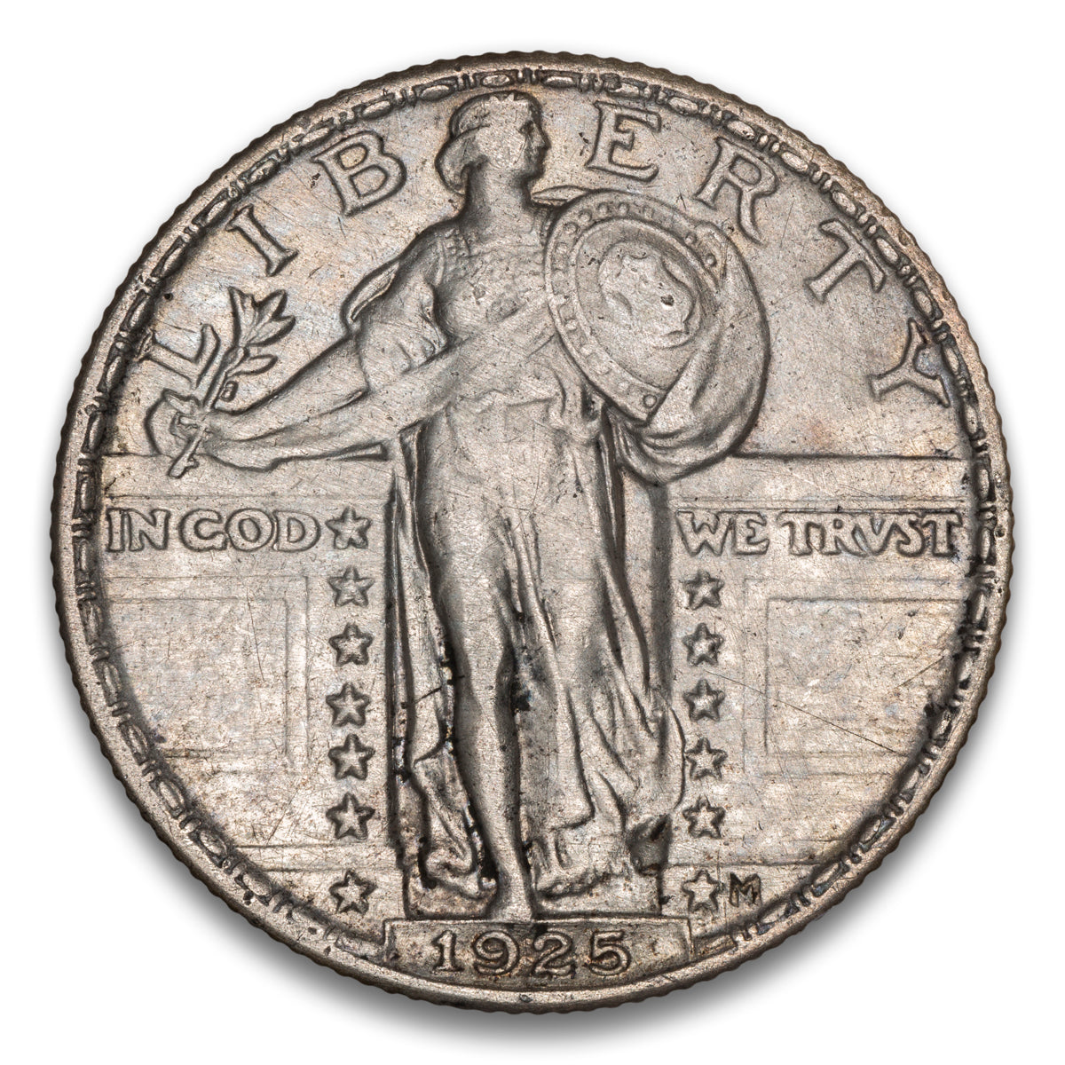 US 25 Cent Standing 1925 EF-45