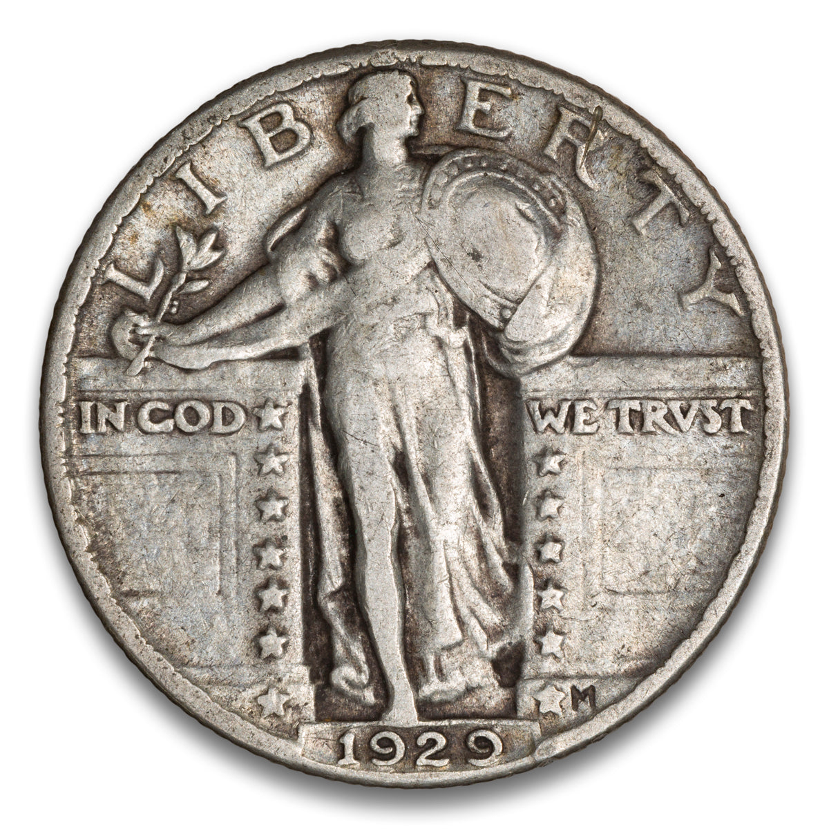 US 25 Cent Standing 1929 VF-25