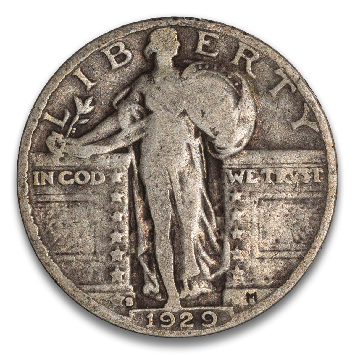 US 25 Cent Standing 1929S FS-401 Obverse Die Clash VG-8