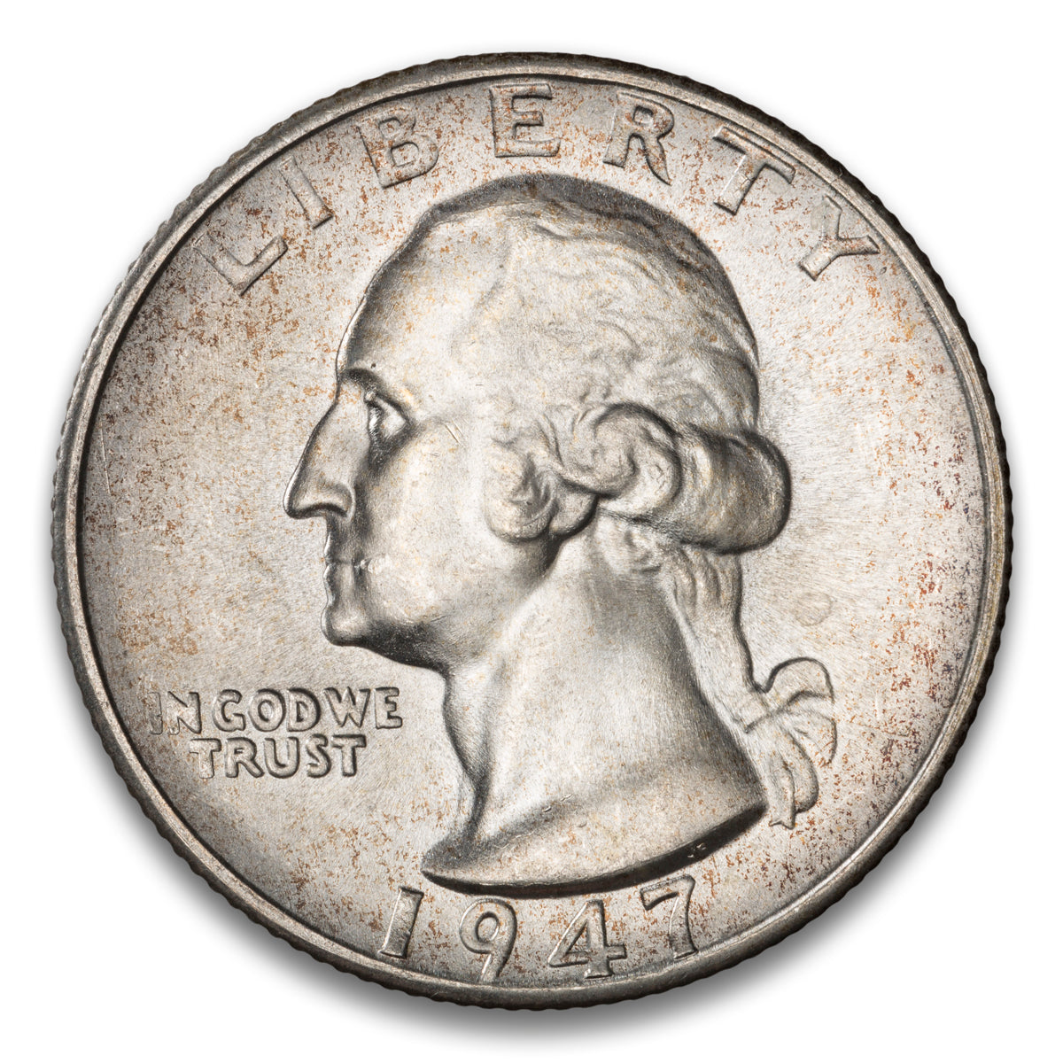 US 25 Cent Washington 1947S FS-501 S/S Repunched Mintmark MS-65