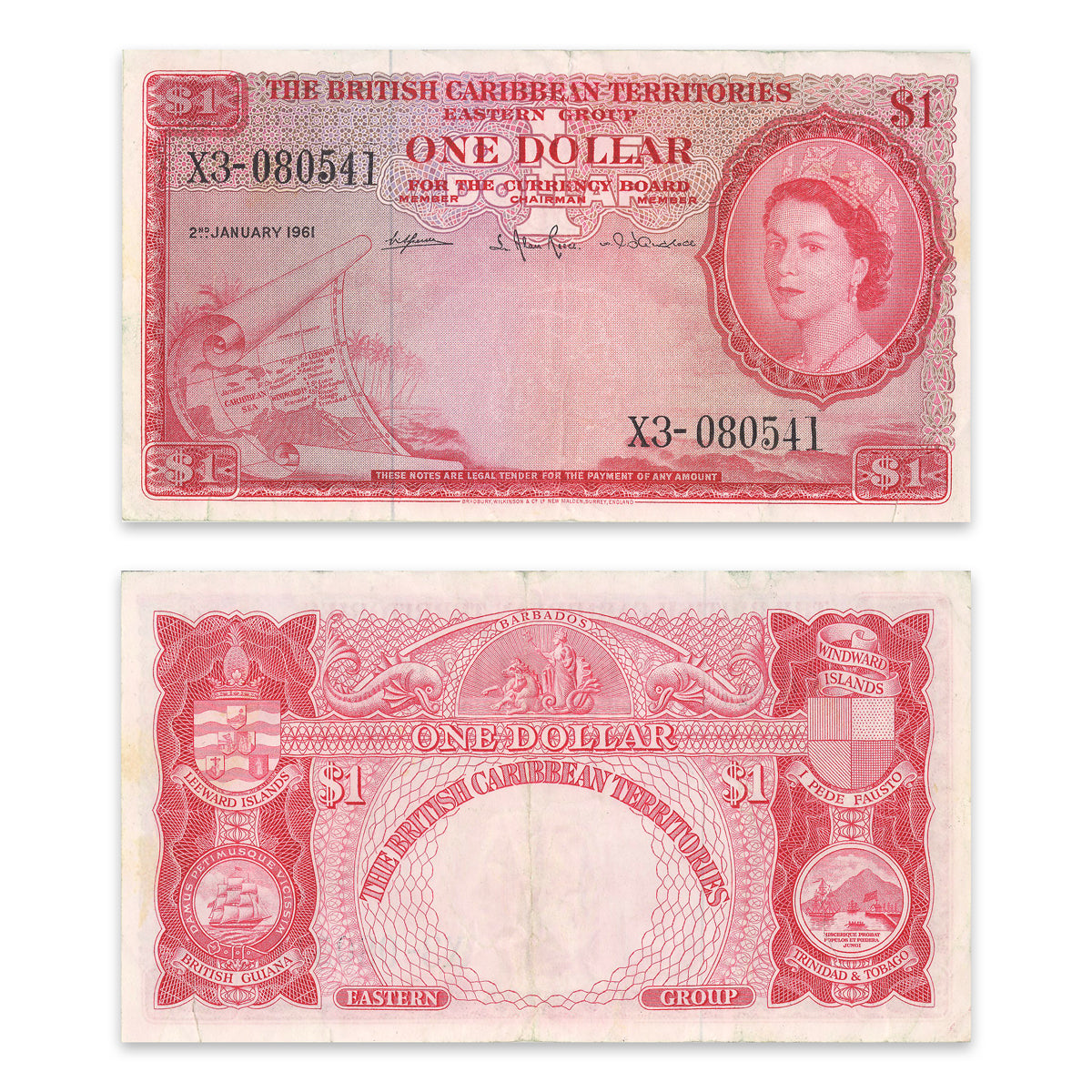 British Caribbean Territories 1 Dollar 1953 P# 7c VF-30